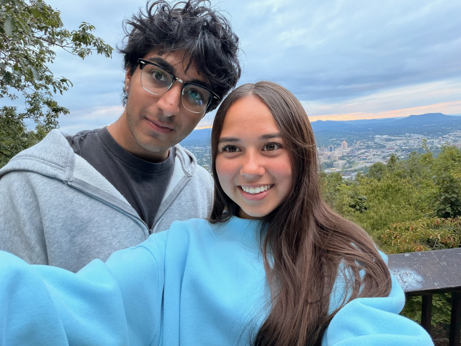 Our smiling mountain overlook selfie